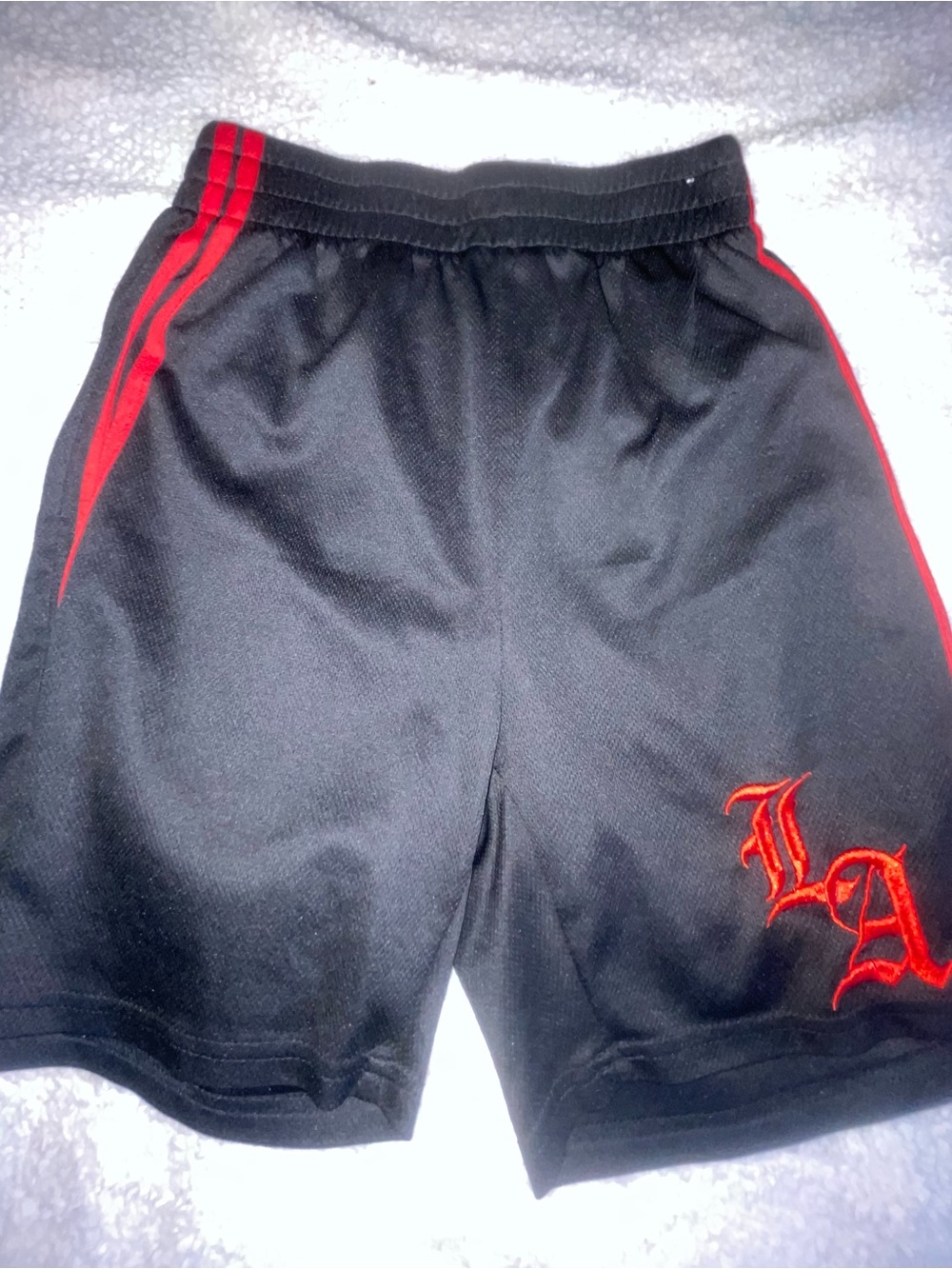 Black Athletic Shorts with Red Trim - Women